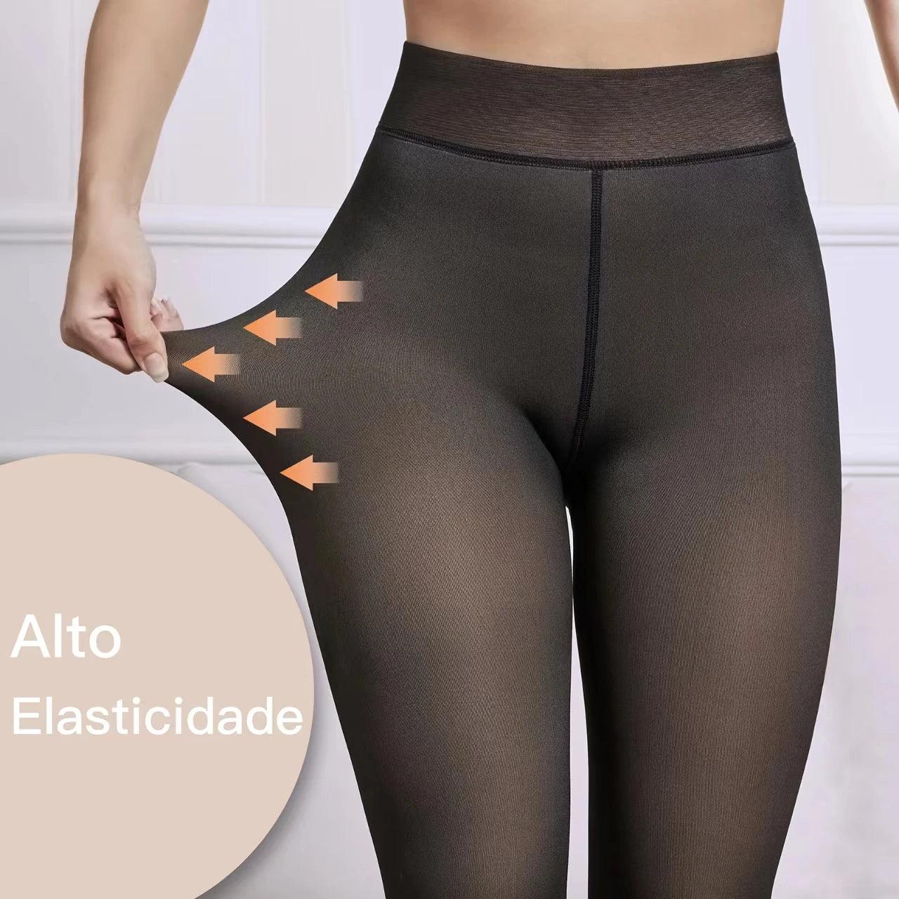 Meias calça térmicas forrada elásticas translúcidas - Simplesmente Bella